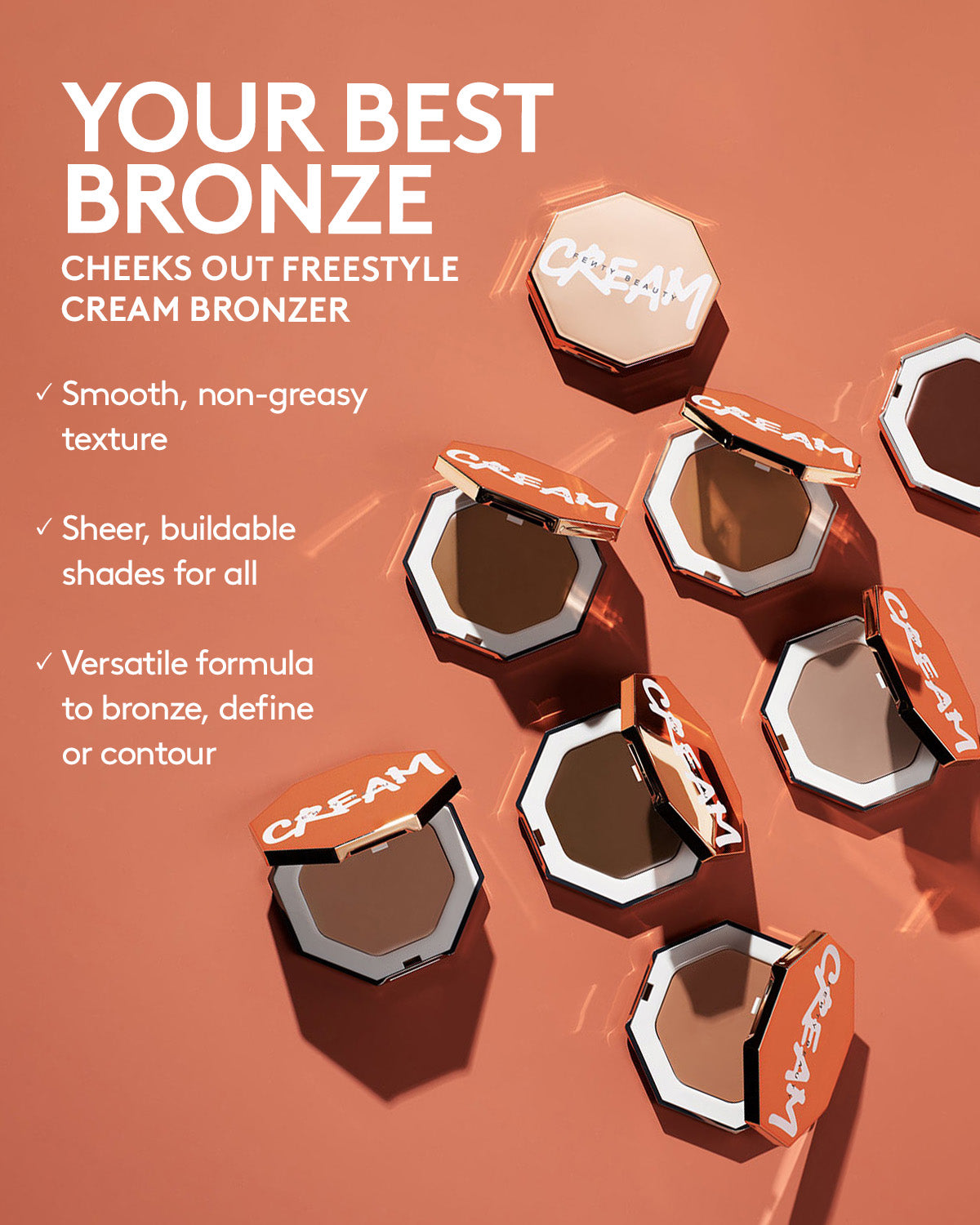 Cheeks Out Cream Bronzer - Butta Biscuit, Lightweight & Non-Greasy