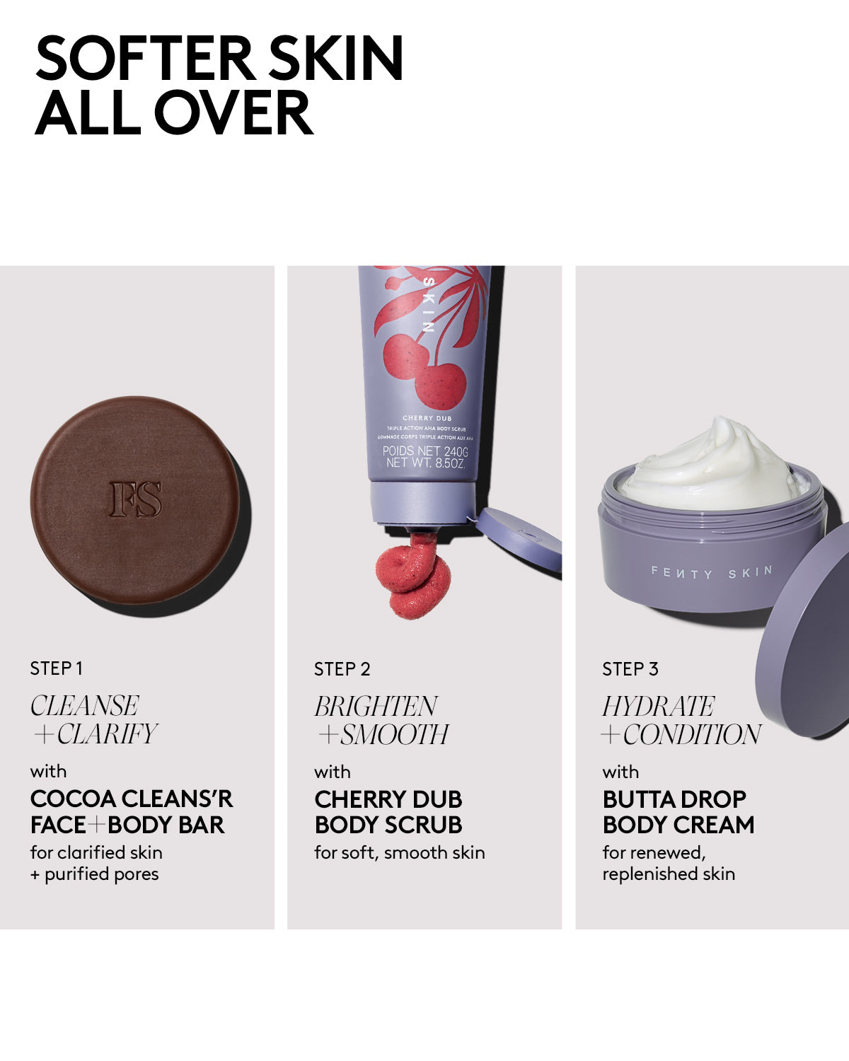 Cherry Dub AHA Body Scrub for Smooth Skin with Fruit Enzymes