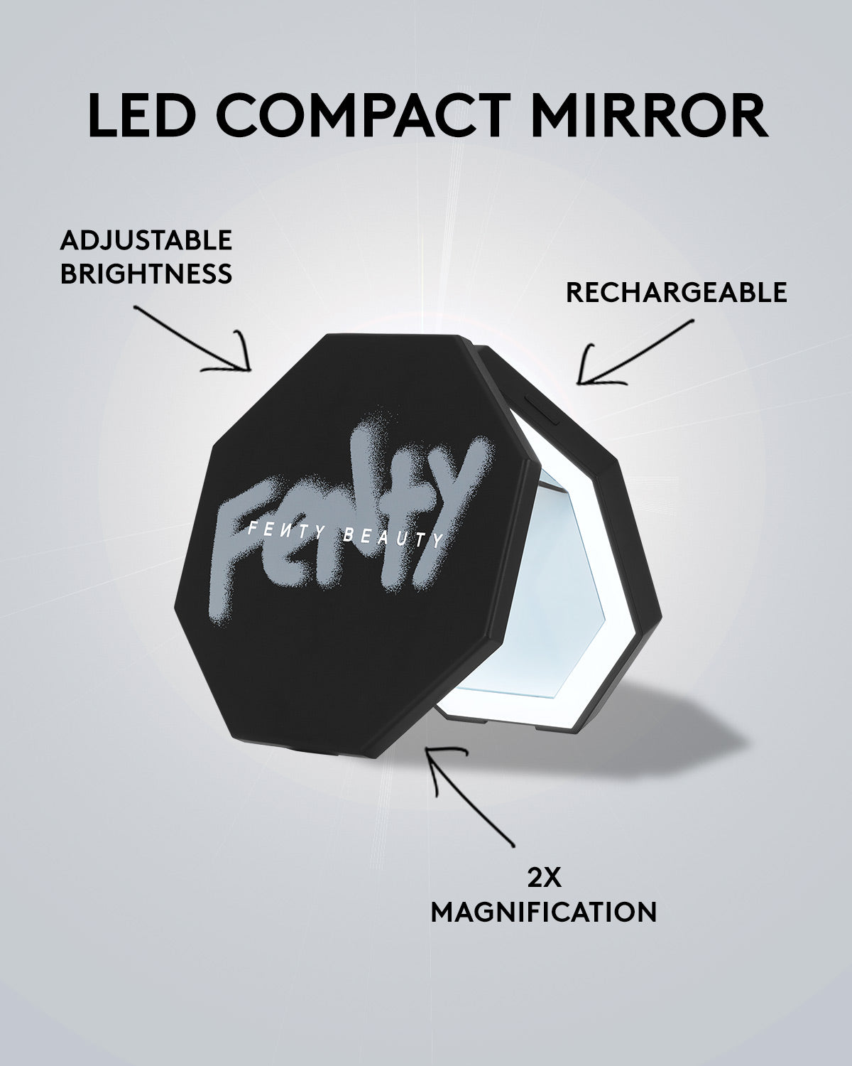 LED Compact Mirror with Bright Light & Magnification