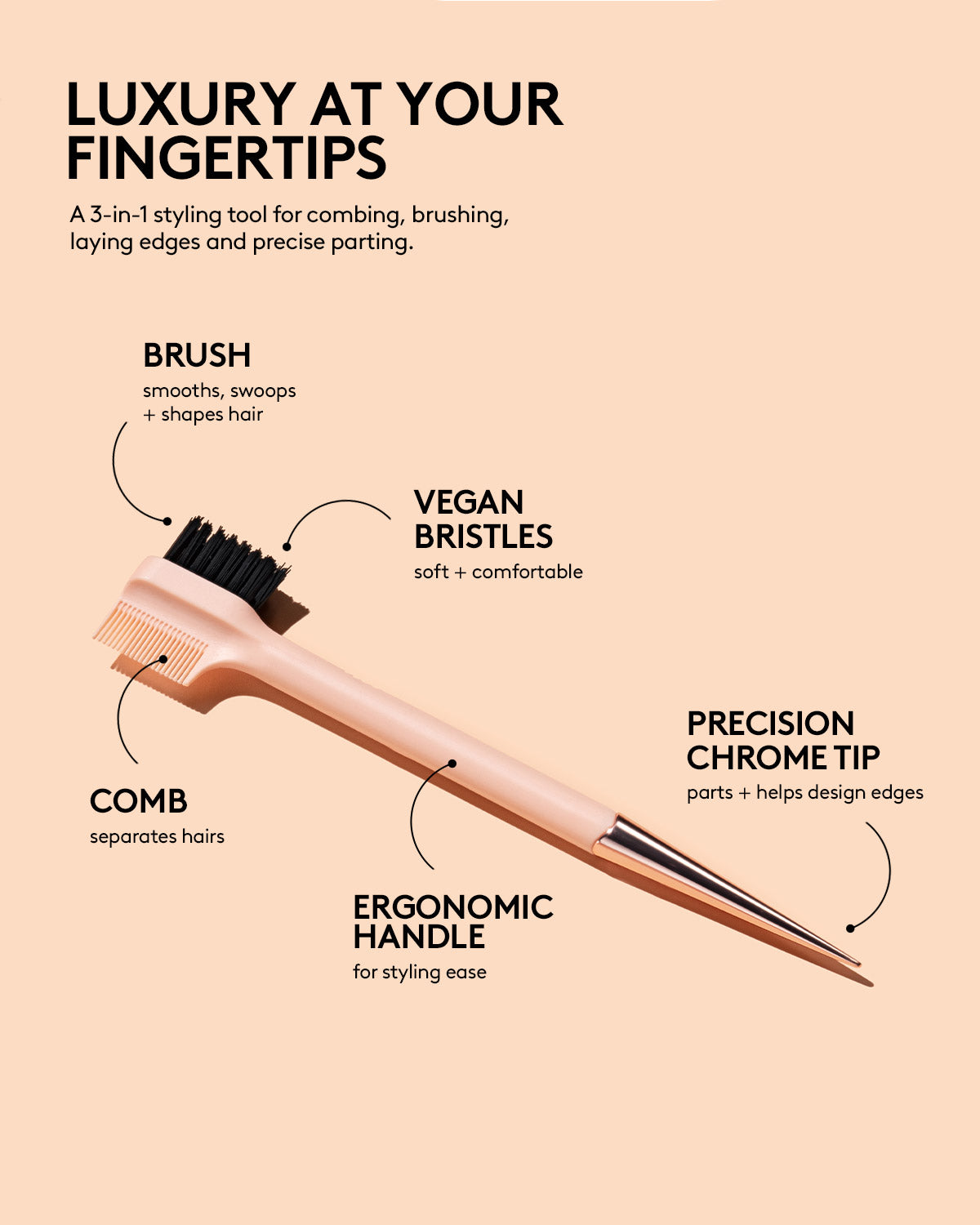 3-in-1 Edge Styling Tool for Hair Combing & Precise Parting