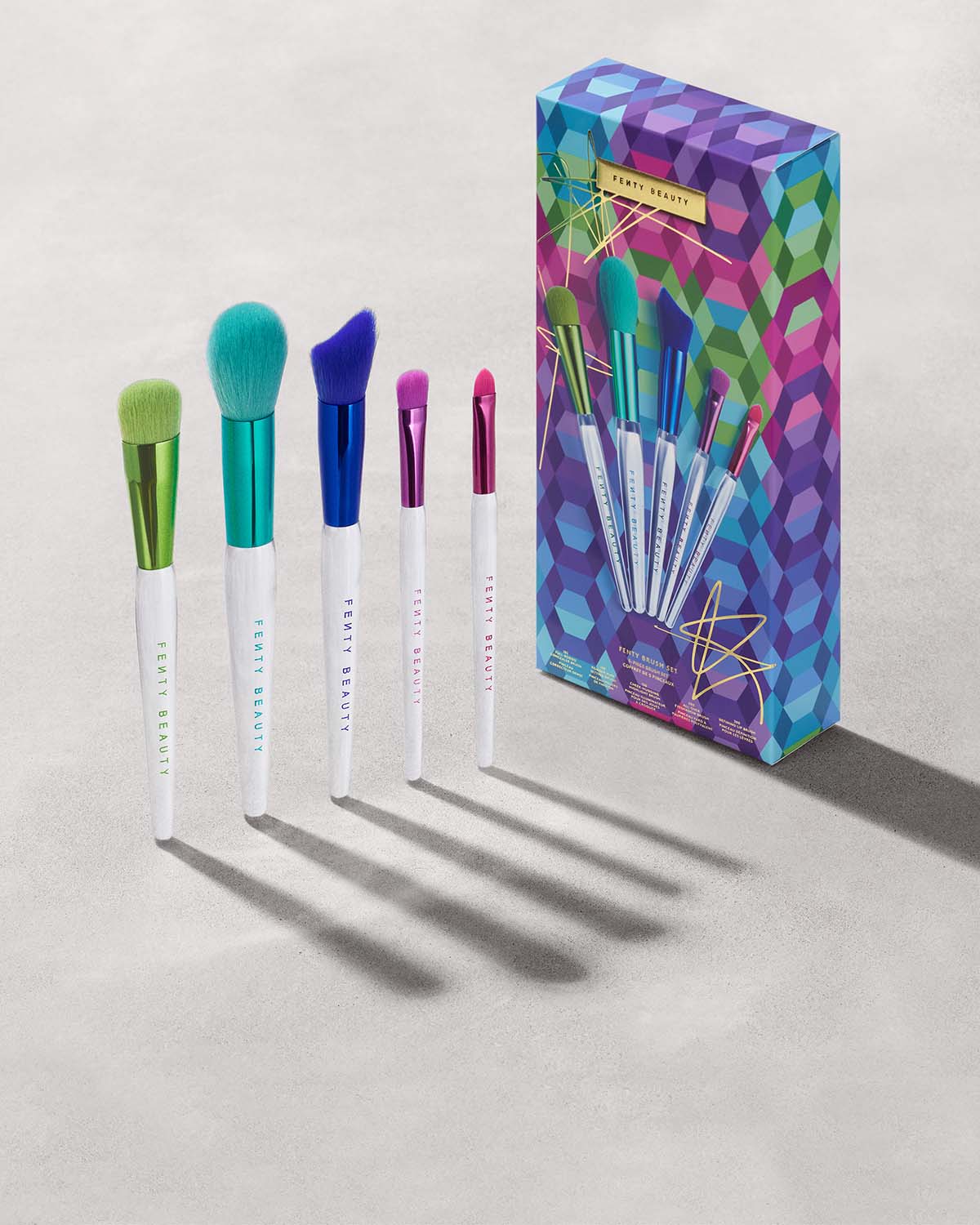 Fenty Beauty 5-Piece Makeup Brush Set for Pro Application