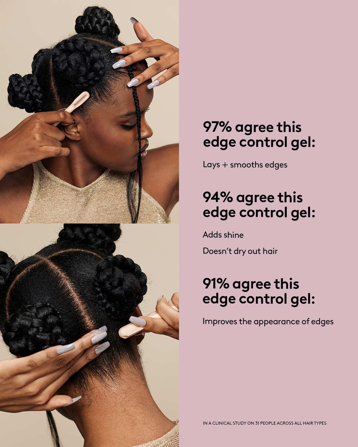 GloRilla Strong Hold & Edge Control Hair Gel Kit for Slick-Back Styles