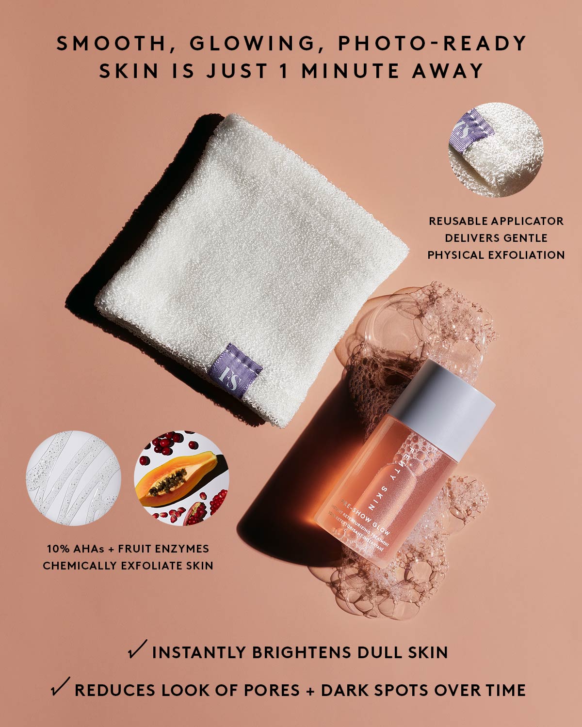 Pre-Show Glow 10% AHA Exfoliating Treatment Refill for Radiant Skin