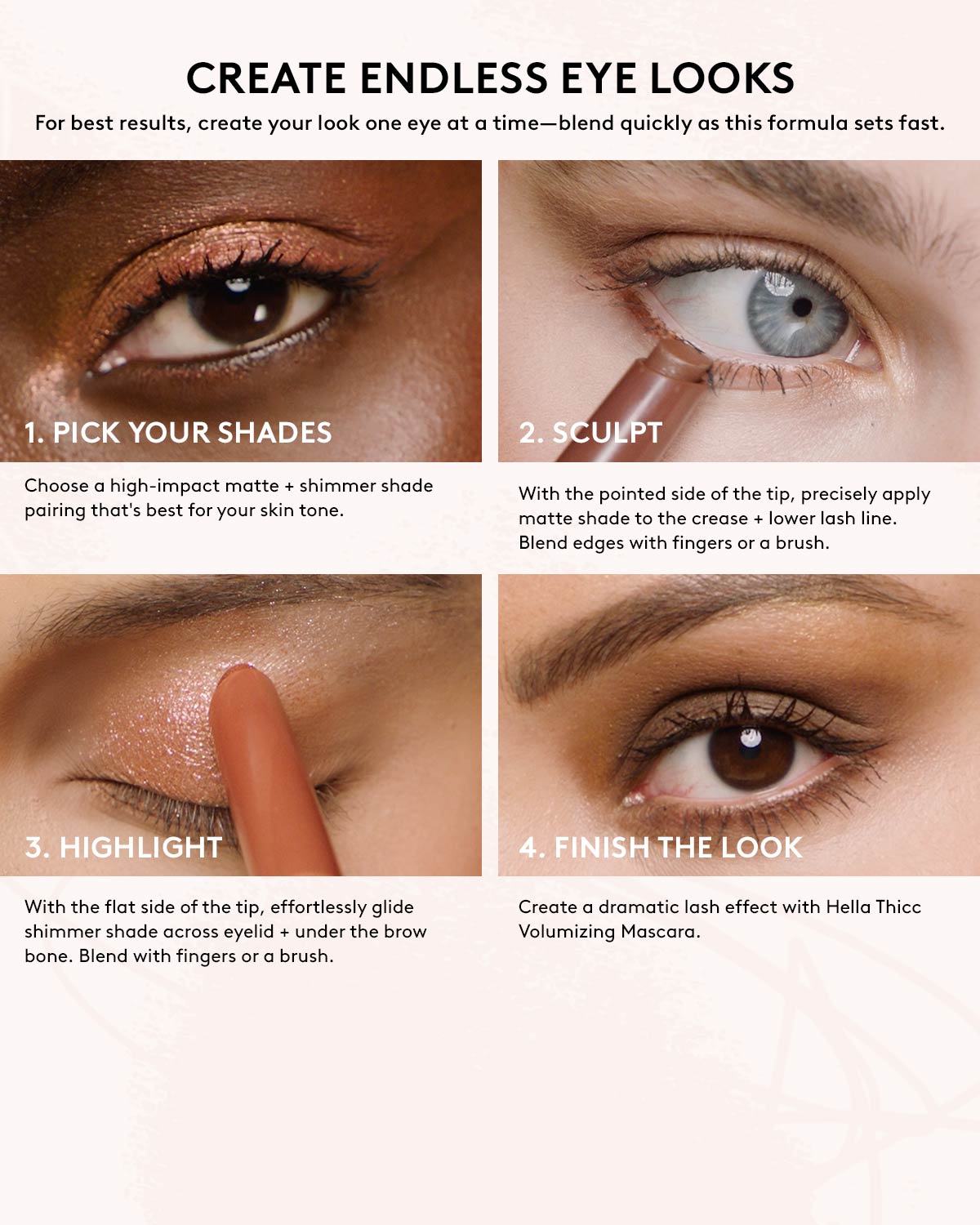 Shadowstix Longwear Eyeshadow Stick — Matte & Shimmer Shades