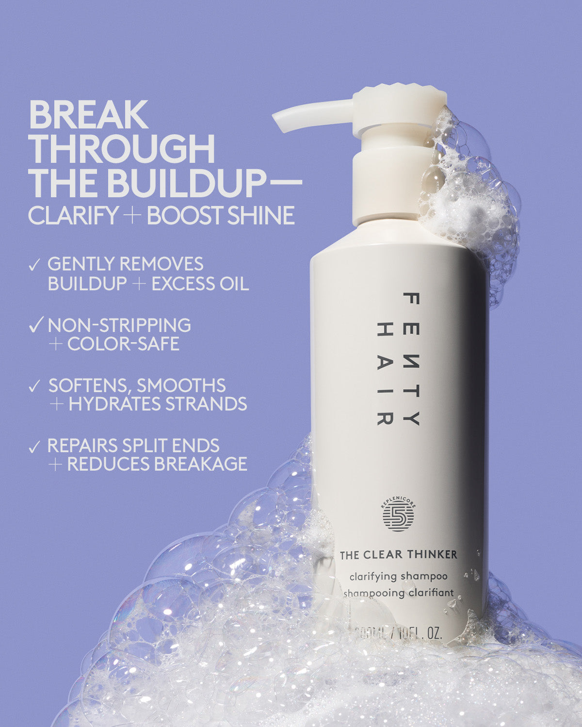 Clear Thinker Clarifying Shampoo for Buildup Removal - Color Safe & Gentle