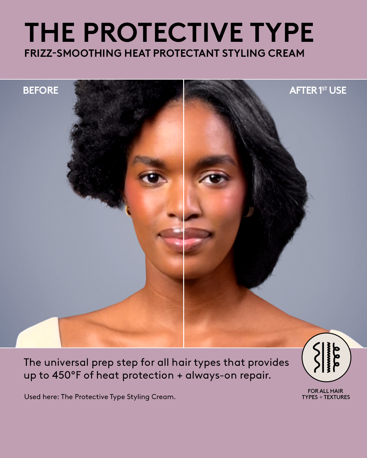 Frizz-Smoothing Heat Protectant Styling Cream for Silk Presses