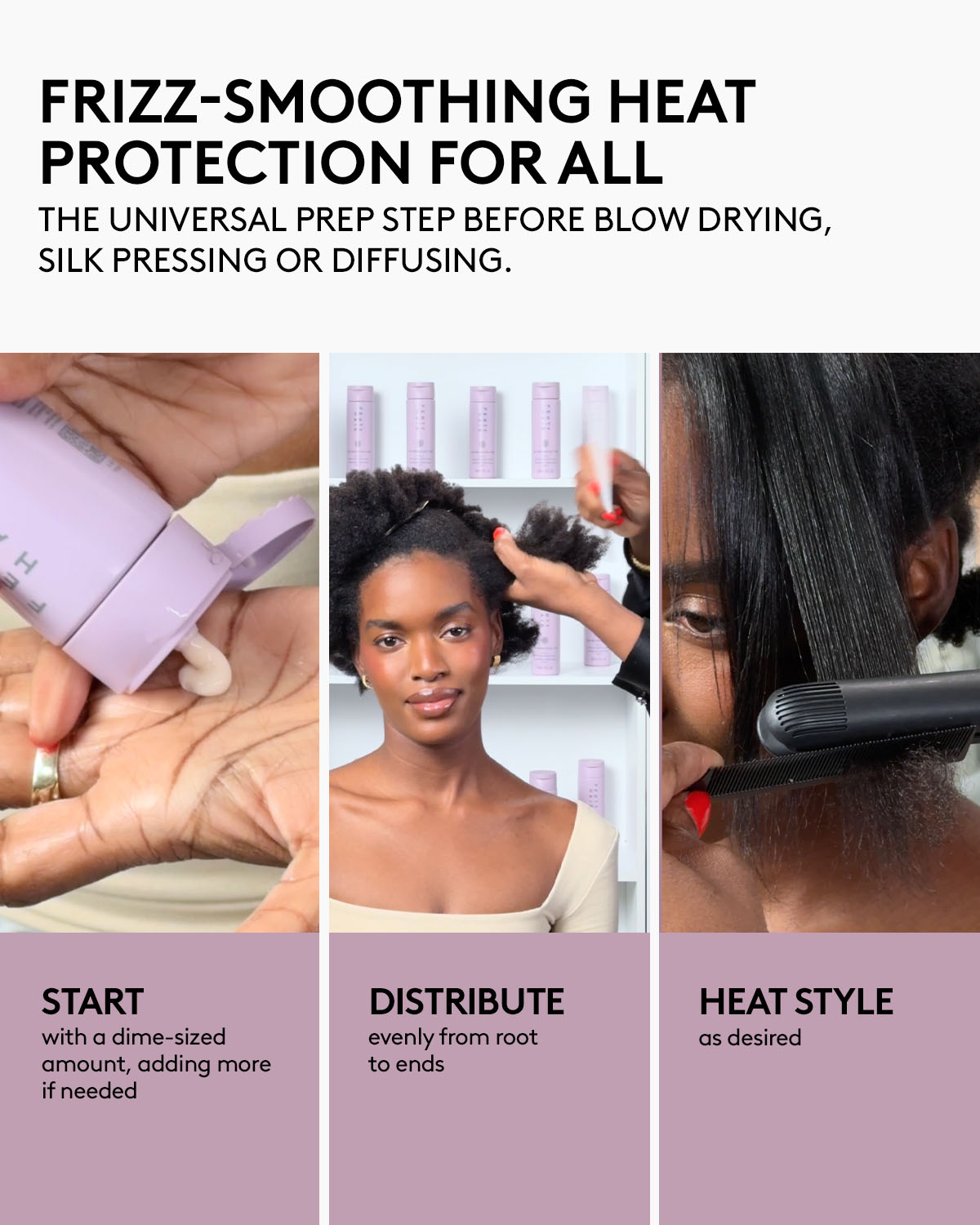 Frizz-Smoothing Heat Protectant Styling Cream for Silk Presses