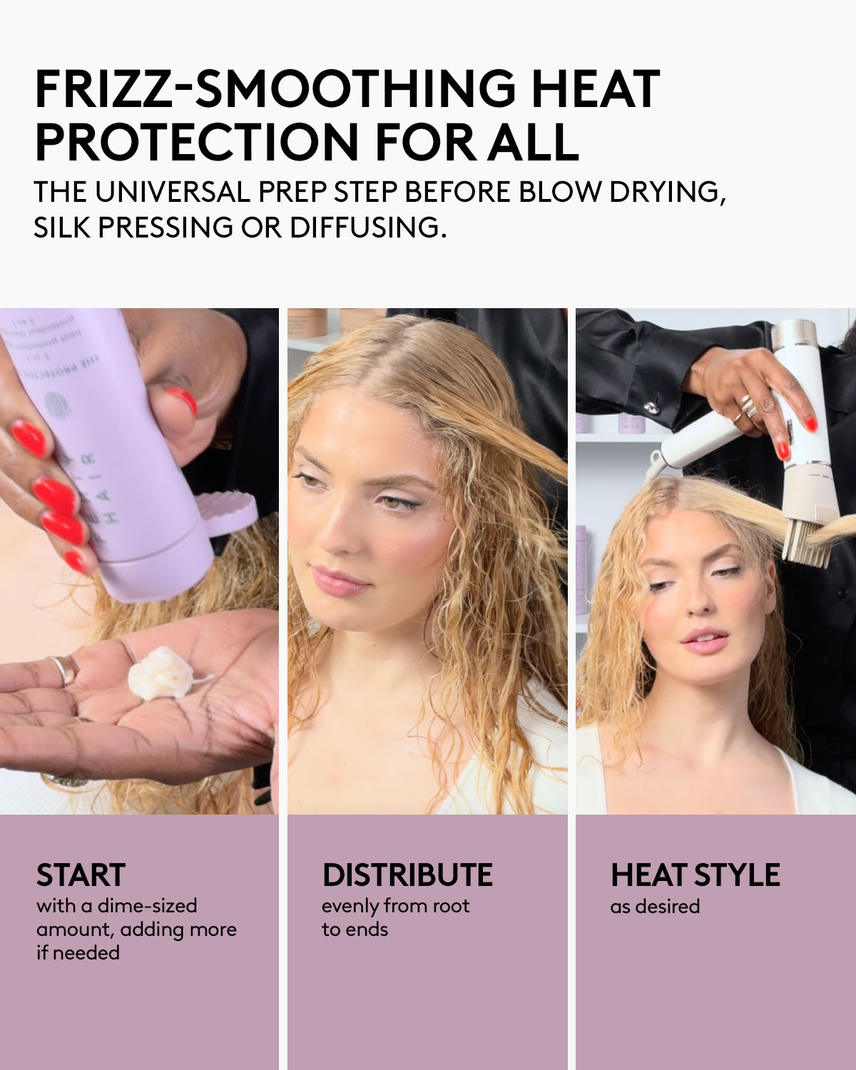 Frizz-Smoothing Heat Protectant Styling Cream for Silk Presses